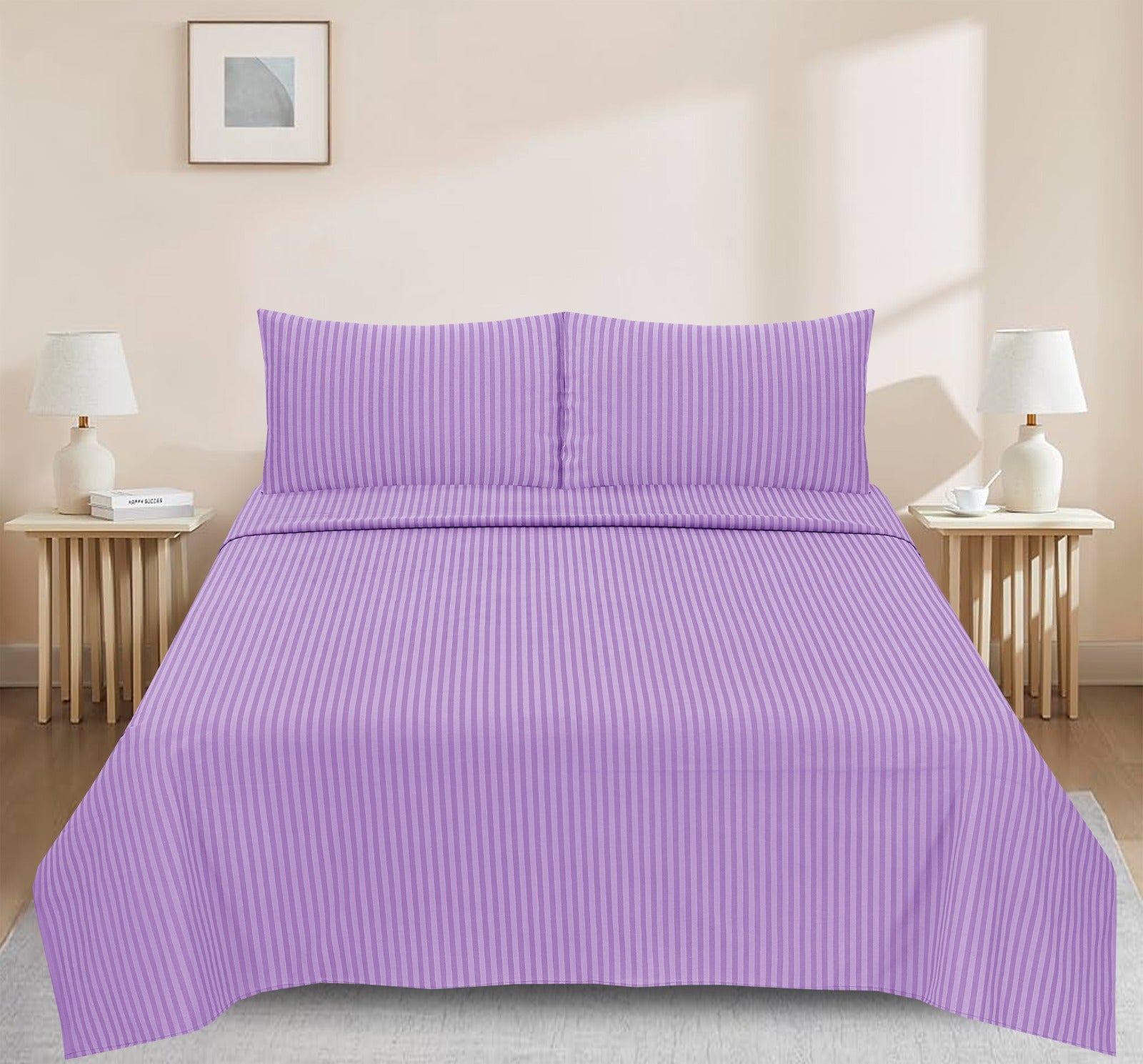 Mauve Stripped- 3Pcs Cotton